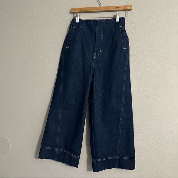 Love Bonito Denim High Waisted Cropped Wide Leg Culottes Size 25 - Picture 4 of 13